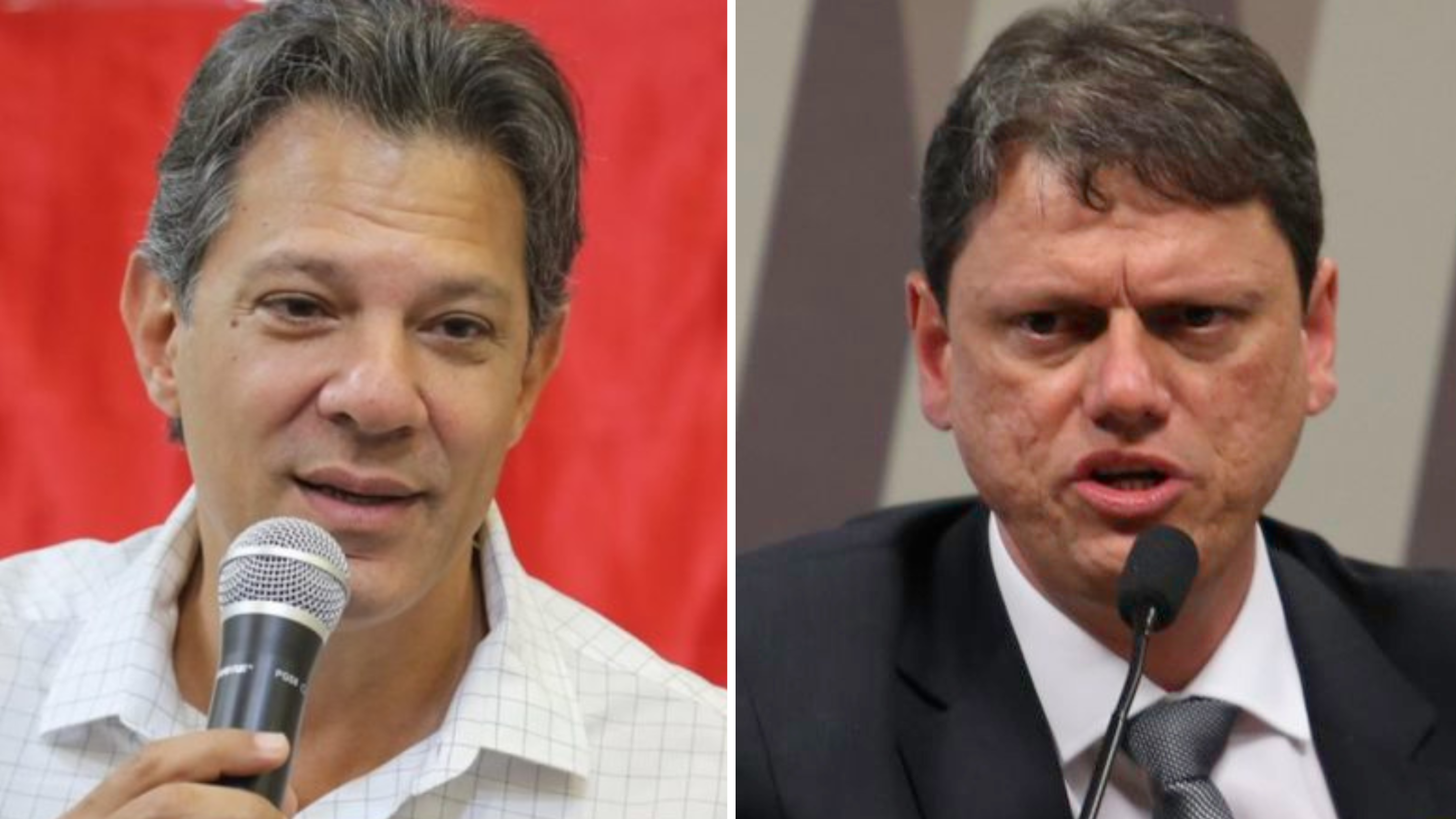 Fernando Haddad (PT) e Tarcísio de Freitas (Republicanos). Fotos: PT e Agência Brasil