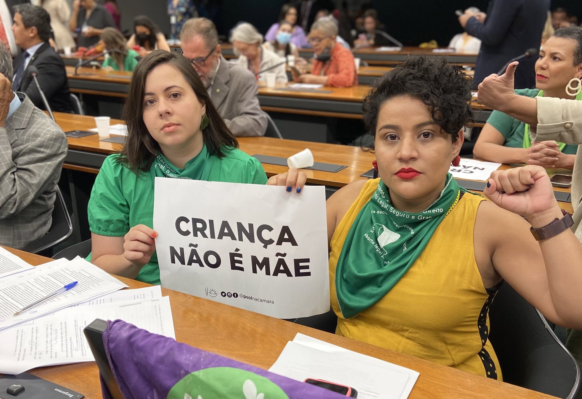 As deputadas federais Sâmia Bonfim e Vivi Reis, ambas do PSOL. Foto: Reprodução/Twitter