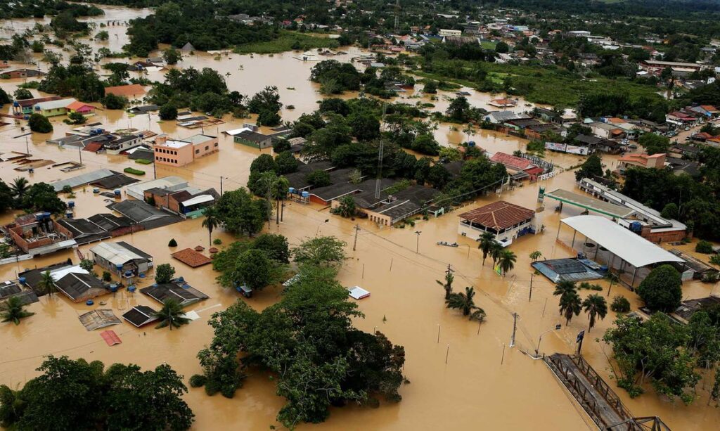 Enchente histórica no Acre atinge mais de 800 famílias na região de fronteira. Foto: Sérgio Vale/Agência de Notícias do Acre